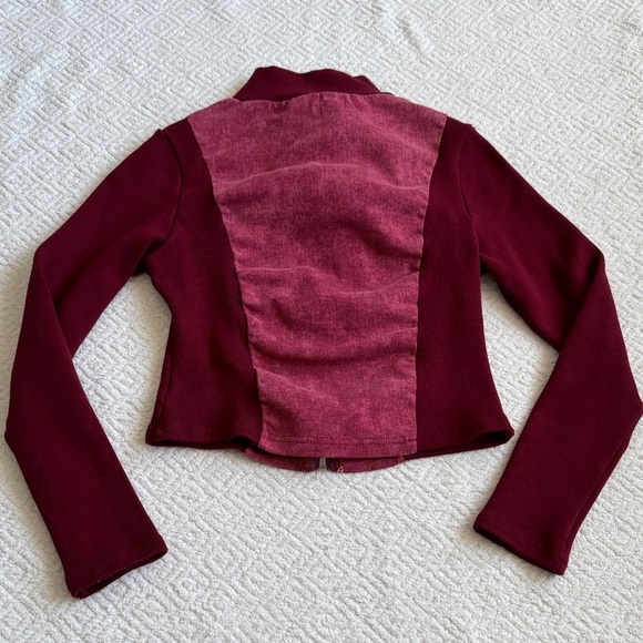 AKIRA Kim burgundy zip up jacket Sz L - Picture 7 of 7